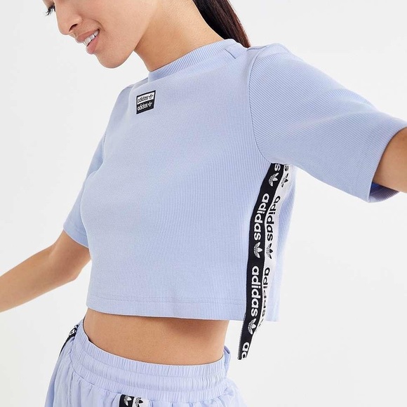 baby blue adidas crop top